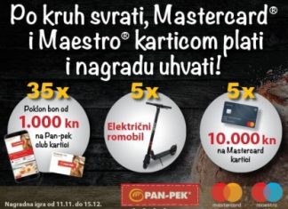 Panpek nagradna igra 2019: Po kruh svrati, Mastercardom ili Maestro karticom plati i nagradu uhvati!