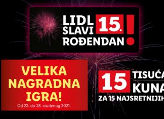 Lidl nagradna igra 2021: Velika nagradna igra povodom 15 godina Lidla Hrvatska