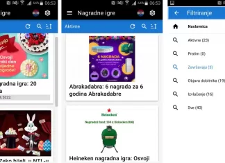 Aplikacija za nagradne igre na mobitelima