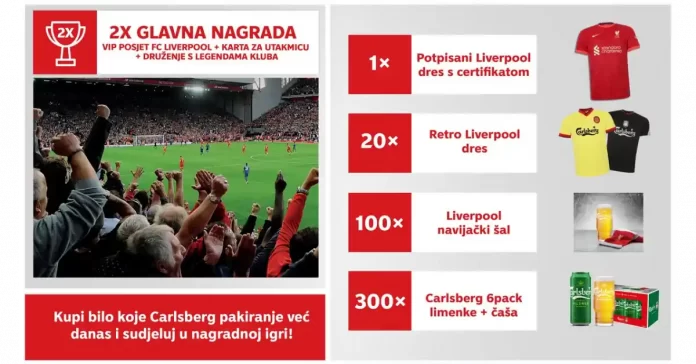Carlsberg nagradna igra 2022: Osvoji gostovanje na Anfieldu ili neku od 400 najvijačkih nagrada