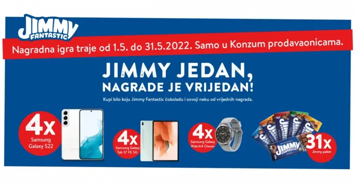 Jimmy Fantastic nagradna igra 2022: Jimmy jedan, nagrade je vrijedan! u Konzumu