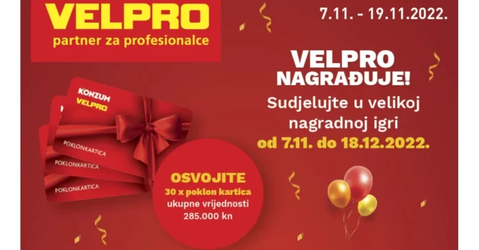 Velpro nagradna igra 2022: Velpro nagrađuje!