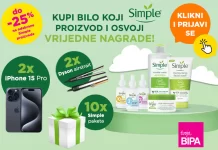 Unilever nagradna igra uz Simple: Osvoji Iphone 15 Pro Unilever nagradna igra uz Simple u BIPA trgovinama za Iphone 15 Pro