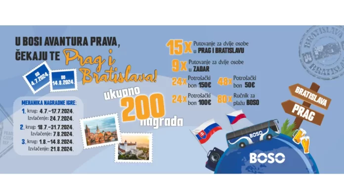 BOSO nagradna igra: U Bosi avantura prava. Čekaju te Prag i Bratislava!