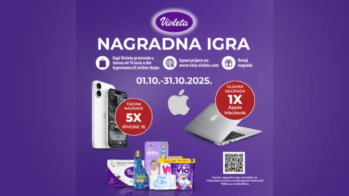 Dm i Violeta nagradna igra 2025 za iPhone i MacBook