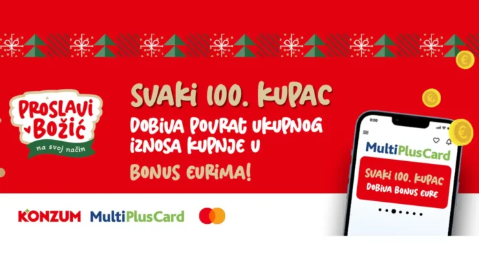 Konzum i Mastercard: Povrat iznosa računa za svakog 100. kupca