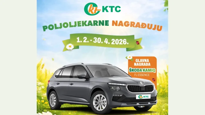 KTC Poljoljekarne nagradna igra 2026 za automobil ŠKODA Kamiq KTC Poljoljekarne nagradna igra 2026 za automobil ŠKODA Kamiq