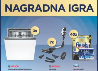 Finish nagradna igra 2026 u Konzumu Finish nagradna igra u Konzumu za 3 Bosch perilice suđa, 7 Bosch štapnih usisavača i 40 Finish poklon pakete