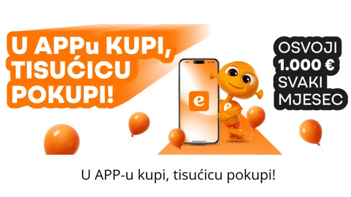 eKupi nagradna igra u App-u za 1.000 eura svaki mjesec