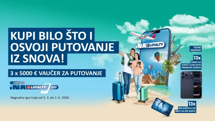 INA nagradna igra 2026: Kupi bilo što i osvoji za putovanje iz snova INA nagradna igra 2026 za putovanja iz snova, iPhone 17 Pro i INA kartice
