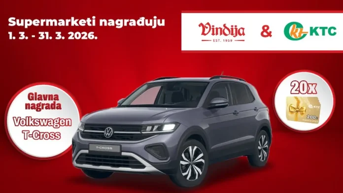 Vindija nagradna igra u KTC-u za automobil Volkswagen T-Cross
