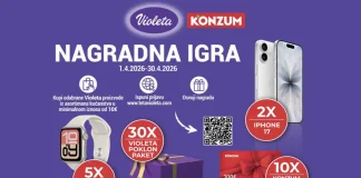 Violeta nagradna igra u Konzumu za iPhone,Apple satove i poklone