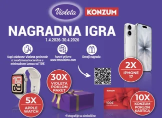 Violeta nagradna igra u Konzumu za iPhone,Apple satove i poklone