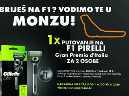 Gillette nagradna igra 2026: Briješ na F1? Vodimo te u Monzu!