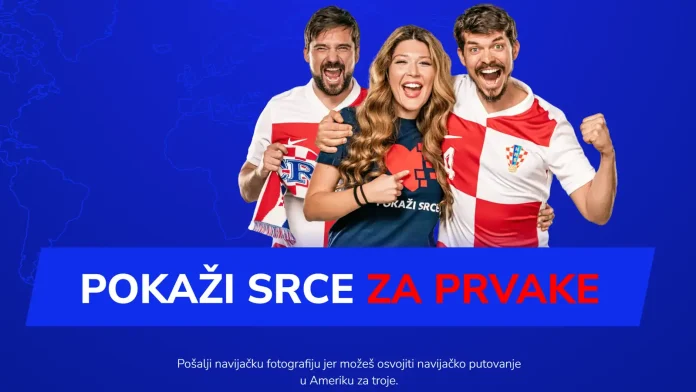 Pokaži srce nagradna igra 2026: Osvoji navijački aranžman u Americi za ekipu! Pokaži srce nagradna igra 2026: Osvoji navijački aranžman u Americi za ekipu!
