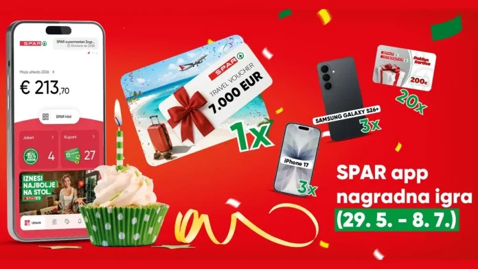 SPAR Hrvatska d.o.o. nagradna igra 2026: Proslavi SPAR App rođendan s nama!
