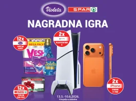 Violeta nagradna igra u Sparu za iPhone, PlayStation i poklone