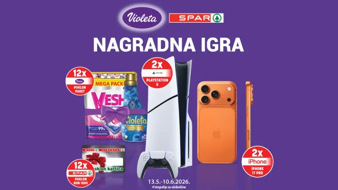 Violeta nagradna igra u Sparu za iPhone, PlayStation i poklone