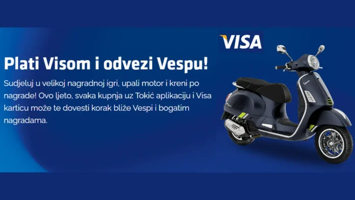 Tokić nagradna igra 2026: Plati Visom i odvezi Vespu!