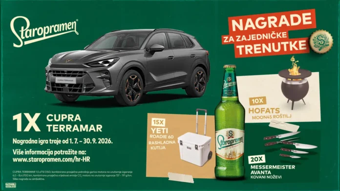 Staropramen nagradna igra 2026 za automobil CUPRA TERRAMAR