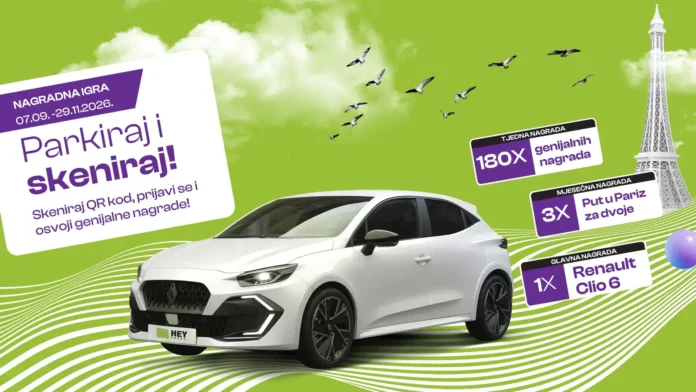 HEY PARK nagradna igra za automobil RENAULT CLIO HEY PARK nagradna igra za automobil RENAULT CLIO