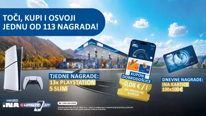 INA nagradna igra 2026: Toči, kupi i osvoji jednu od 113 nagrada!