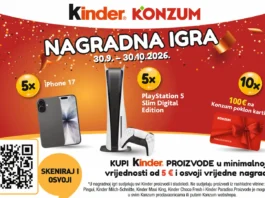 Kinder nagradna igra 2026 za iPhone, PS5 i poklon kartice