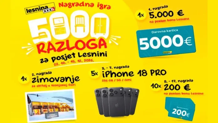 Lesnina nagradna igra: 5.000 razloga za posjet Lesnini! Lesnina nagradna igra: 5.000 razloga za posjet Lesnini!