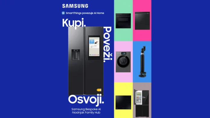 Samsung nagradna igra: Kupi. Poveži. Osvoji Samsung Bespoke AI hladnjak Family Hub Samsung nagradna igra: Kupi. Poveži. Osvoji Samsung Bespoke AI hladnjak Family Hub